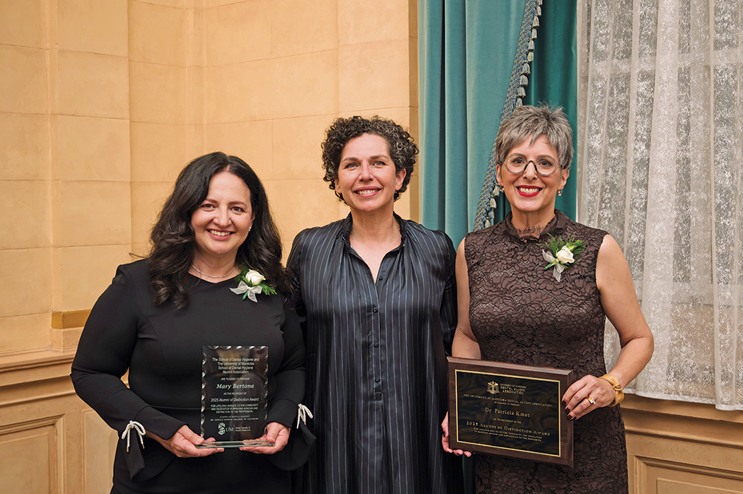 Mary Bertone, Anastasia Kelekis-Cholakis and Patricia Kmet at the Dental Alumni Association gala.