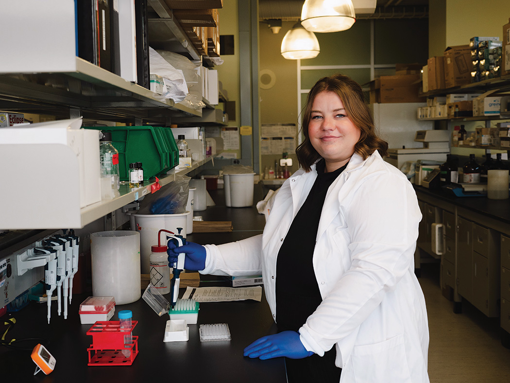 Courtney Marshall in a lab.