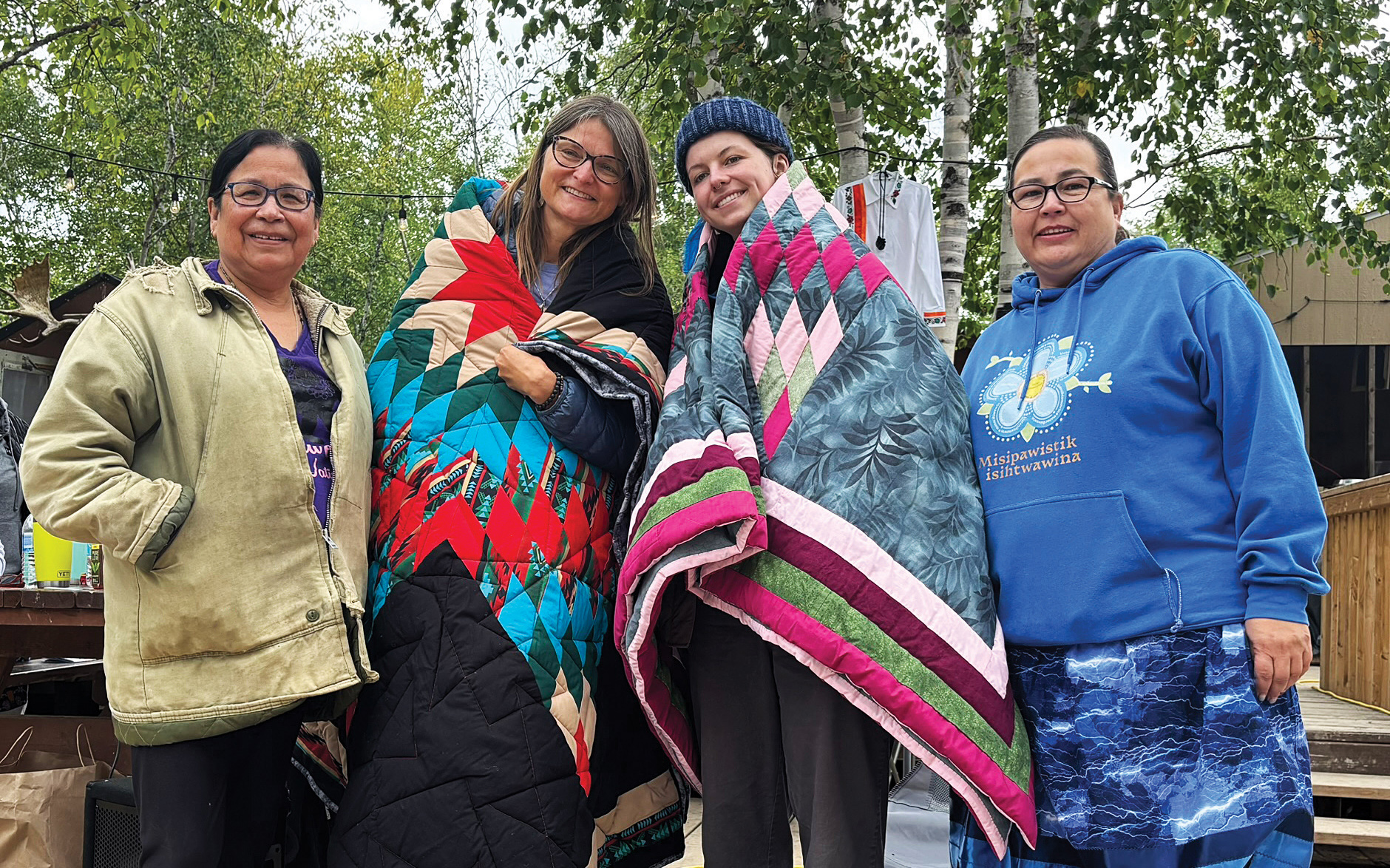 Esther Cook, health director of Misipawistik Cree Nation Health Authority; Lisa Mendez, collaborative health care practice lead from the Office of Interprofessional Collaboration; medical student Maura Macaulay; and Margaret McGregor, a nurse from Misipawistik Cree Nation Health Authority.